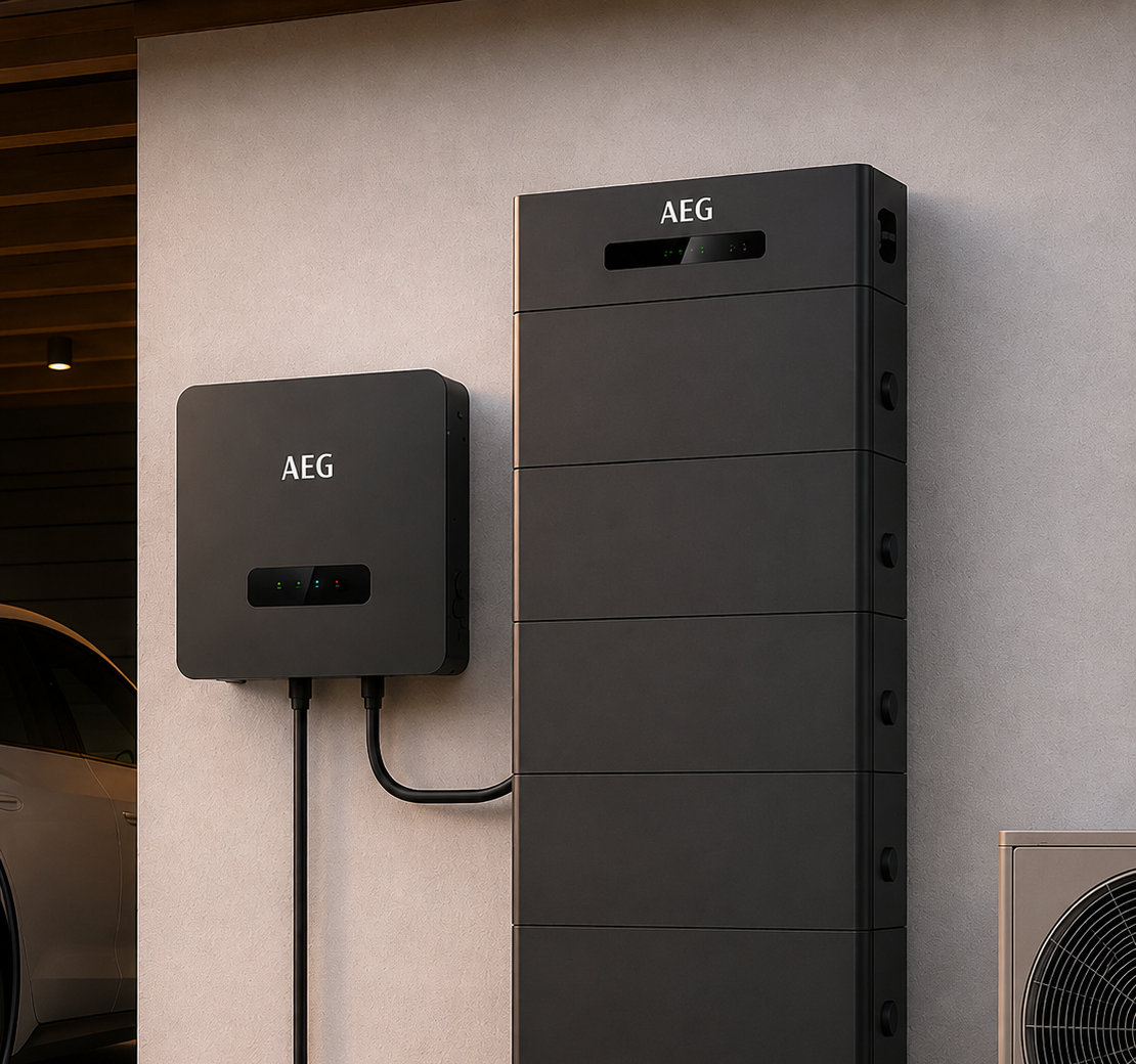 AEG Thuisbatterij 25 kWh All-in-One tegen gevel