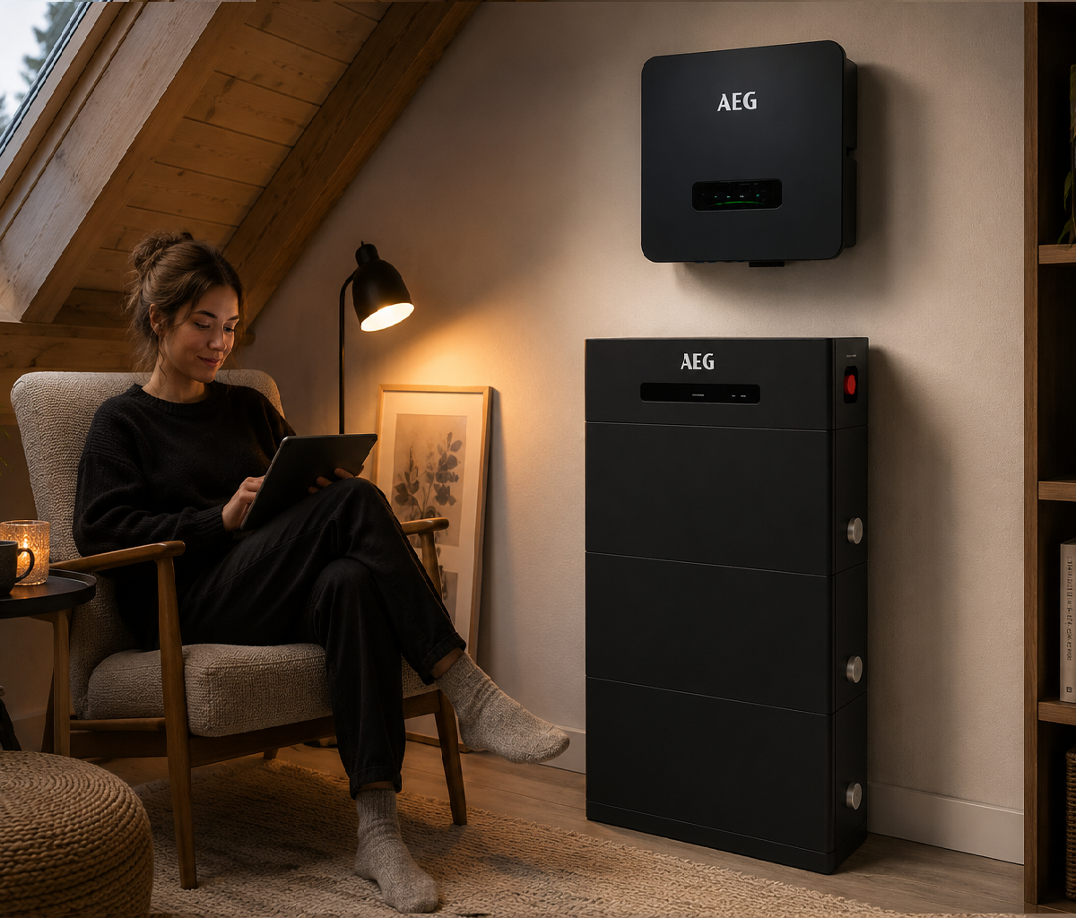 AEG thuisbatterij 15 kwh hybride - zolder