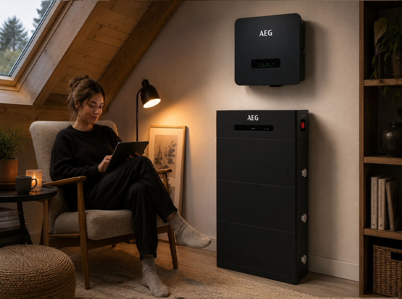 AEG thuisbatterij 15 kwh hybride - zolder
