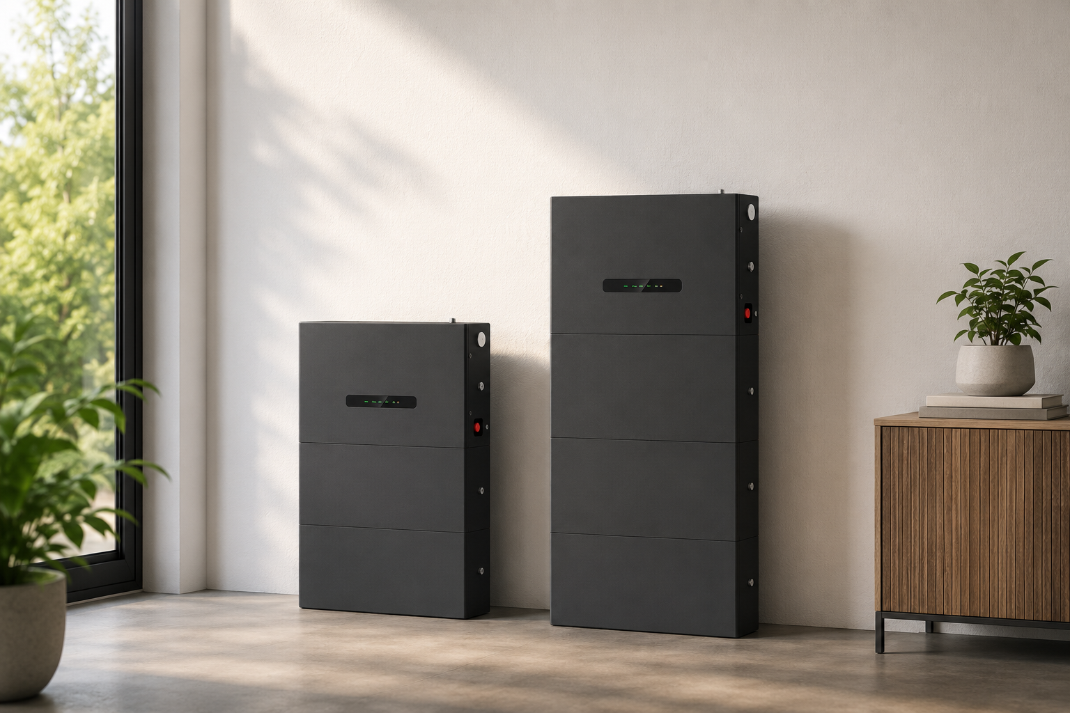 Grote en kleine AEG Thuisbatterij