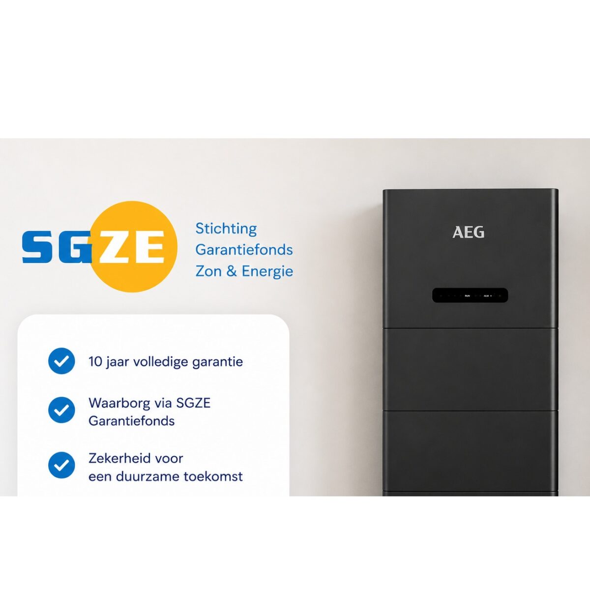 Thuisbatterij 10 kwh met SGZE garantie rand