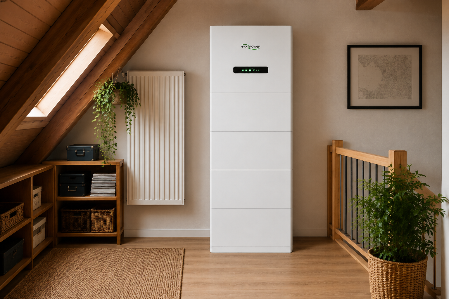 Thuisbatterij 20Kwh Hyxi All-in-one op zolder