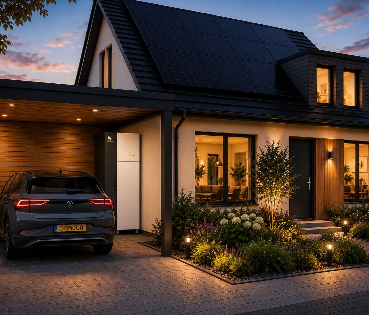 Thuisbatterij AlphaESS 18,6 kWh in carport