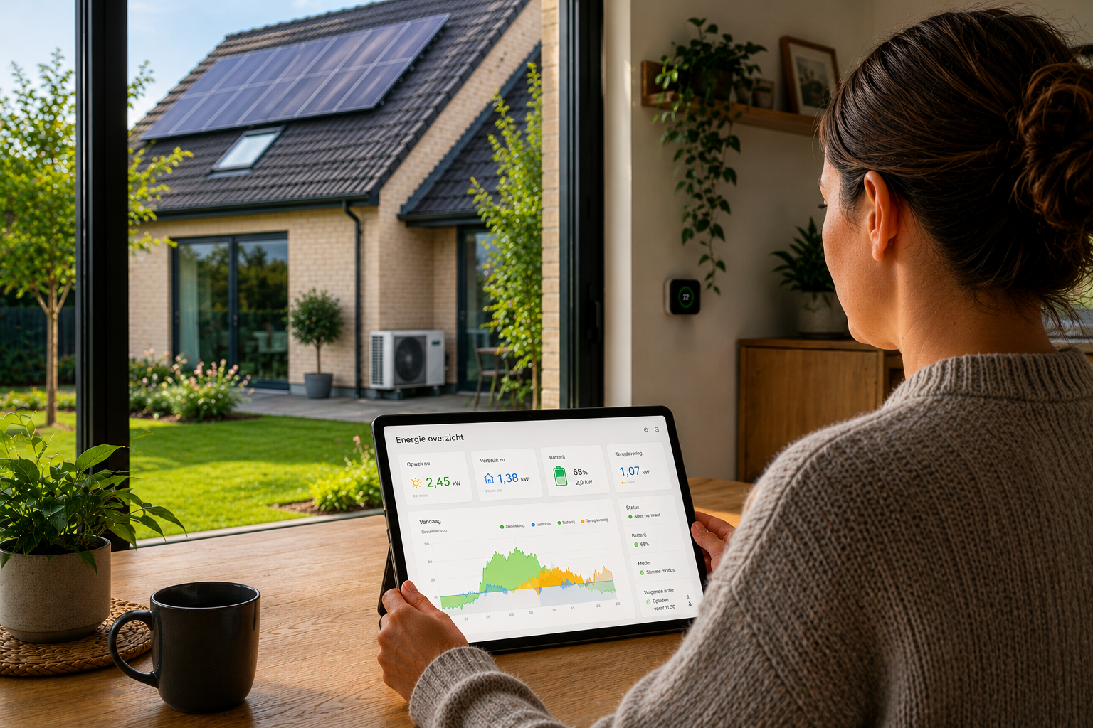 Woning met zonnepanelen en slim energiemanagement