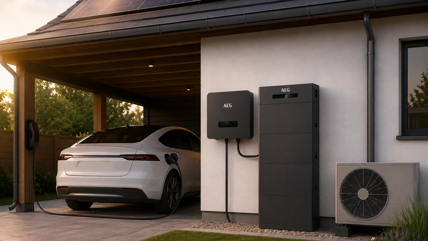 één slim eneriesysteem met thuisbatterij, warmtepomp, zonnepanelen en laadpaal