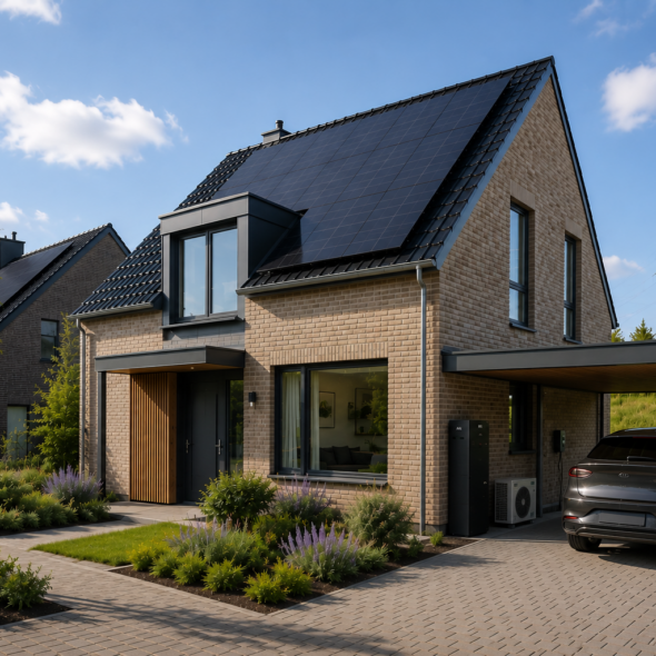 Duurzame woning met slim energiesysteem en thuisbatterij