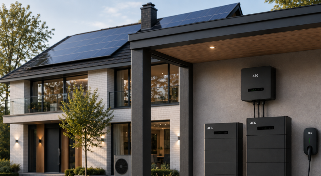 Installatie van AEG Hybride slimme thuisbatterij 30 kWh